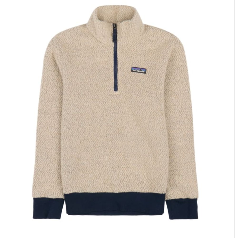 Patagonia Woolyester Fleece Pullover - Cream/Blue - XL